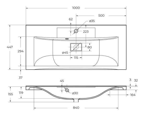 Раковина BelBagno BB1000/445-LV-ART-PR-NERO